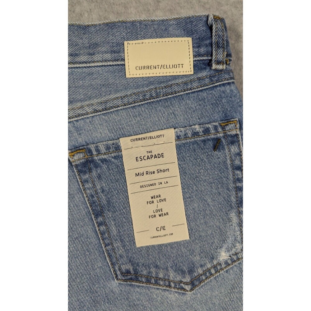 CURRENT/ELLIOTT Women Shorts Size 28 NWT Escapade Mid Rise Cutoffs Raw Hem Light - Picture 7 of 14